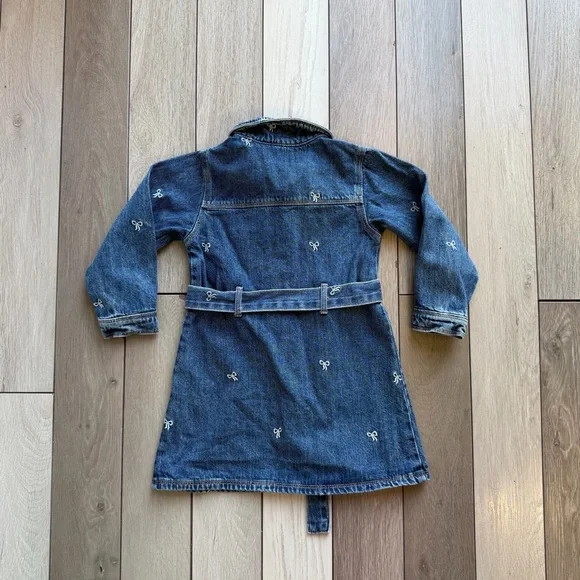 ZARA Kids blue denim jean shirt dres - Picture 5 of 5